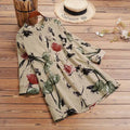 ZANZEA Women Autumn Floral Printed Blouse 2025 Bohemian 3/4 Sleeve Holiday Shirt Chemise Female Casual Party Blusas Tunic Tops
