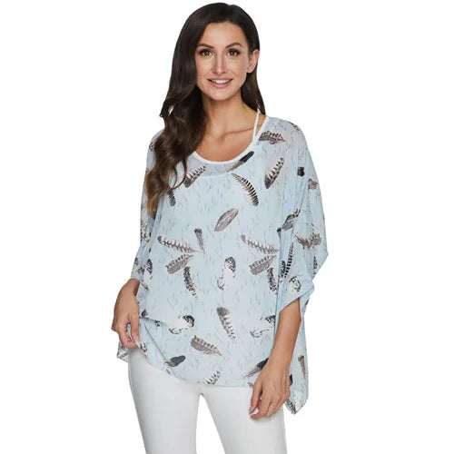 BHflutter Plus Size Blouse Shirt Women Fashion Vintage Black Chiffon Blouses Ladies Batwing Casual Summer Tops Tunics ropa mujer