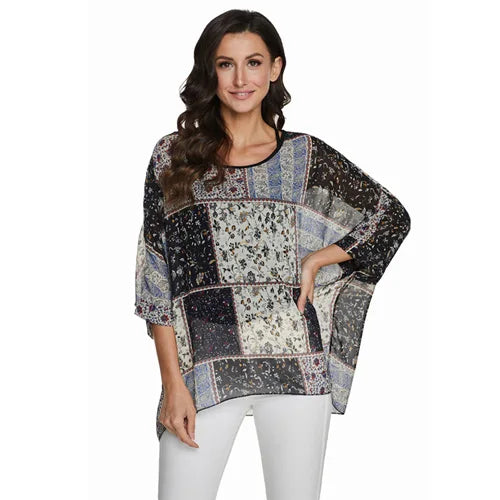 BHflutter Plus Size Blouse Shirt Women Fashion Vintage Black Chiffon Blouses Ladies Batwing Casual Summer Tops Tunics ropa mujer