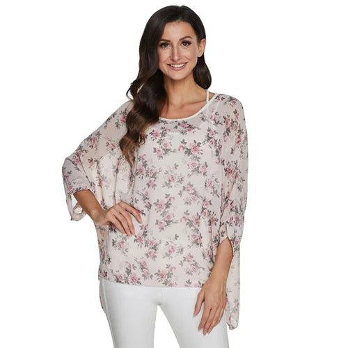 BHflutter Plus Size Blouse Shirt Women Fashion Vintage Black Chiffon Blouses Ladies Batwing Casual Summer Tops Tunics ropa mujer
