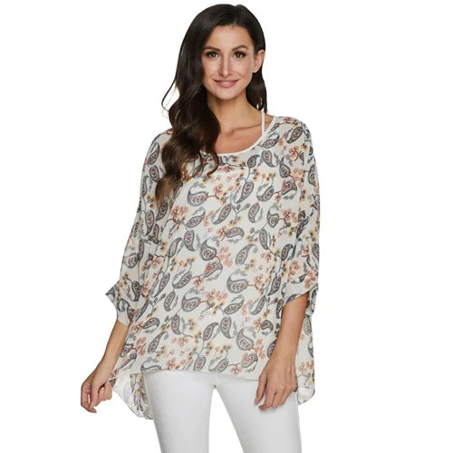 BHflutter Plus Size Blouse Shirt Women Fashion Vintage Black Chiffon Blouses Ladies Batwing Casual Summer Tops Tunics ropa mujer