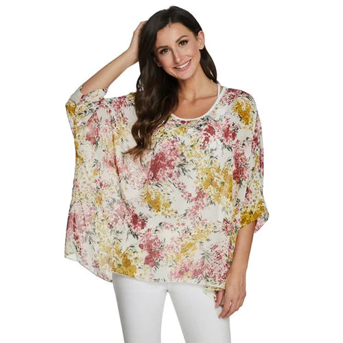 BHflutter Plus Size Blouse Shirt Women Fashion Vintage Black Chiffon Blouses Ladies Batwing Casual Summer Tops Tunics ropa mujer