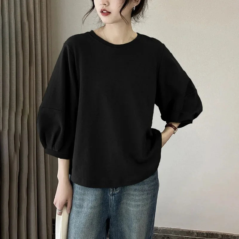 Women's Casual Retro Round Neck Women's Clothing Office Lady Fashion New Arrival Trendy Comfortable